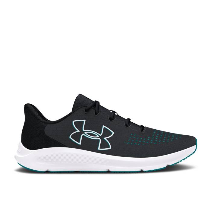 アンダーアーマー Under Armour 【 Charged Pursuit 3 'Big Logo - Anthracite Teal' Men Anthracite/Black/White 】 ロゴ メンズ 黒色 ブラック 白色 ホワイト