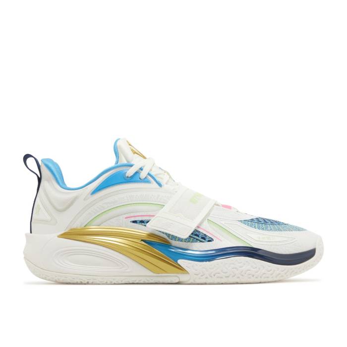 Anta 【 Kai 1 \u0027Playoffs Pack - White\u0027 Men White/Blue/Dark Blue 】 メンズ 白いこと 白いこと 青み 青色