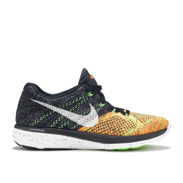 ナイキ Nike 【 Flyknit Lunar 3 Black Electric Green Men Black/White-Electric Green-Total Orange 】 フライニット ルーナー・ルナー メンズ 黒色 ブラック orange 橙・オレンジ