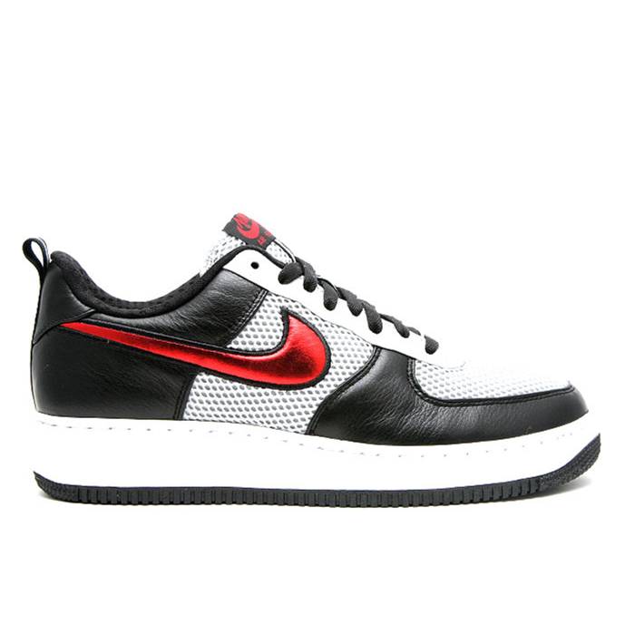 ナイキ Nike 【 Air Force 1 Low Premium \u0027Spiridon\u0027 Men Metallic Silver/Varsity Red-Black 】 Premium 割り増し金 メンズ Silver しろがね色・しろがね色