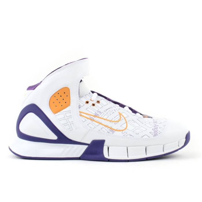 ナイキ Nike 【 Air Zoom Huarache 2K5 Laser Kb \u0027La Map\u0027 Men Wht/Wht-Var-Purple-Canyon Gold 】 望遠レンズ Huarache ハラチ Laser レーザ メンズ ゴールド