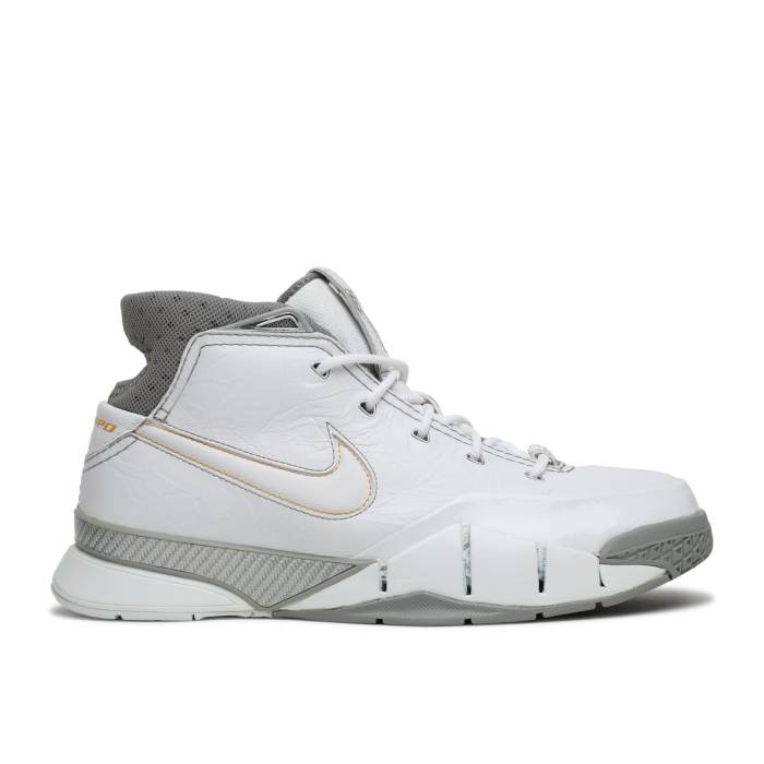 ナイキ Nike 【 Zoom Kobe 1 'White Shark' Men White/Wht-Med Grey-Canyon Gold 】 ズーム Kobe コービー メンズ 白色 ホワイト ゴールド|スニケス