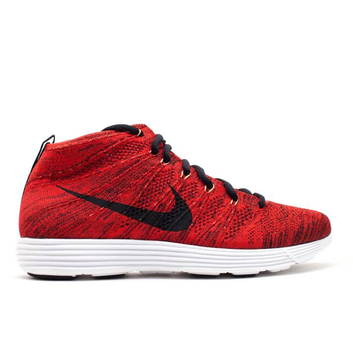 ナイキ Nike 【 Lunar Flyknit Chukka \u0027University Red\u0027 Men University Red/Black/Metallic Gold/White 】 ルーナー・ルナー 飛球編み物 チャッカ メンズ Red 赤・赤いこと 黒いこと 黒いこと ゴールド 白いこと 白いこと
