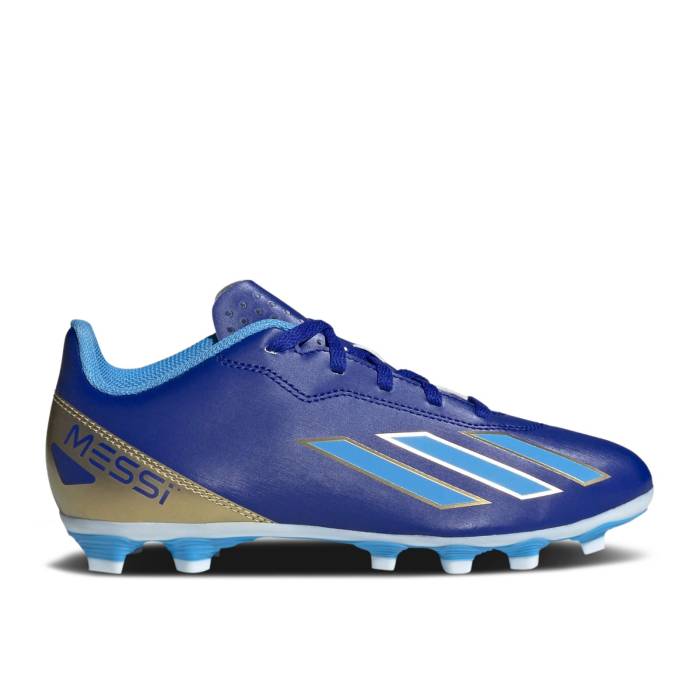 アディダス Adidas 【 X Crazyfast Messi Club Fg J \u0027Spark Gen10S\u0027 Youth Lucid Blue/Blue Burst/Cloud White 】 野球クラブ お坊っちゃん キッズ 青碧 青碧 はち切れる 白いこと 白いこと
