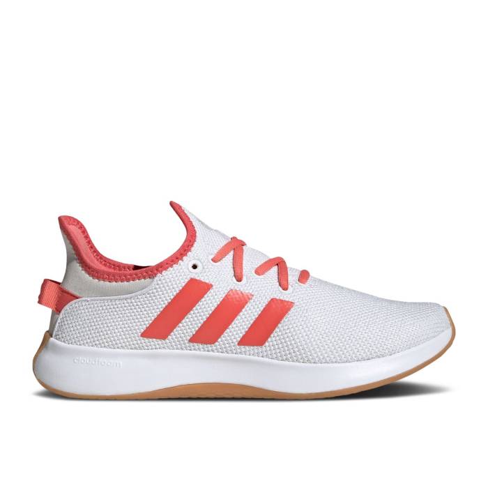 アディダス Adidas 【 Wmns Cloudfoam Pure \u0027White Preloved Scarlet Gum\u0027 Women Cloud White/Preloved Scarlet/Grey One 】 純然たる レディース 白いこと 白いこと 薄墨色 薄墨色