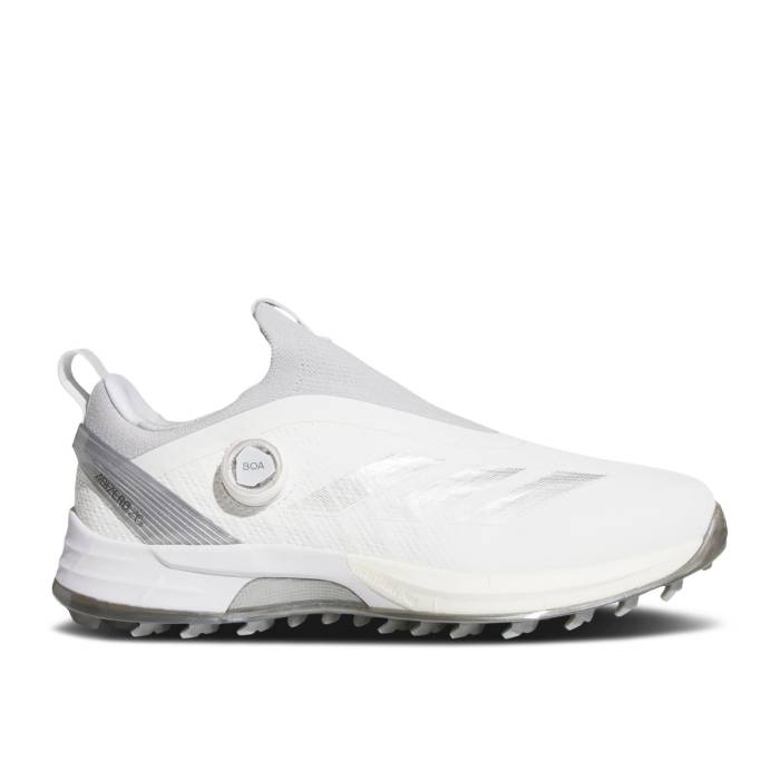 アディダス Adidas 【 Adizero Zg Boa Spikeless Golf \u0027White Silver Metallic\u0027 Men Cloud White/Silver Metallic/Light Solid Grey 】 アディゼロ golf ゴルフ Silver しろがね色・しろがね色 メンズ 白いこと 白いこと Silver しろがね色・しろがね色
