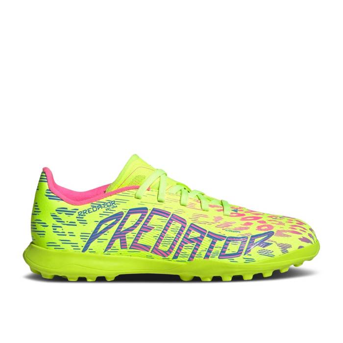 アディダス Adidas 【 Predator 24 League Tf K 'Mystic Victory Pack' Youth Lucid Lemon/Blue Fusion/Lucid Pink 】 プレデター Victory ビクトリー キッズ ベビー マタニティ キッズファッション 靴 その他 ジュニア キッ画像