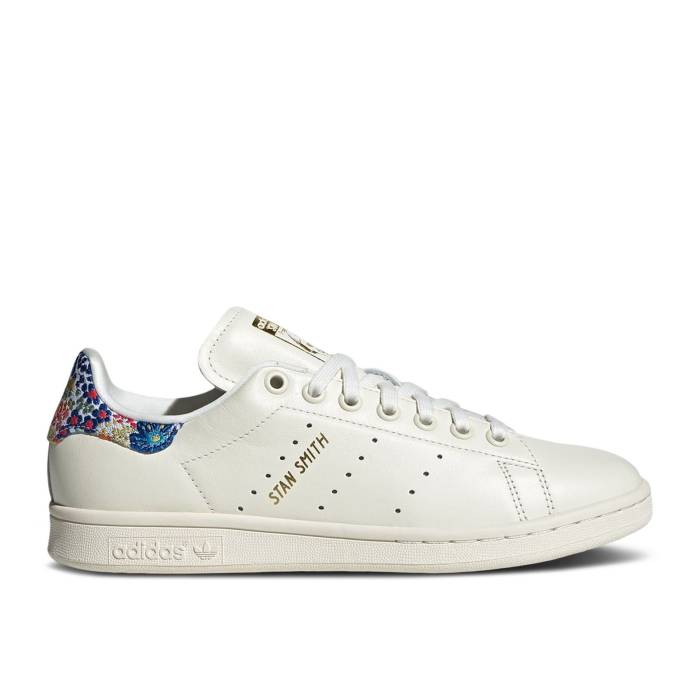 アディダス Adidas 【 Liberty London X Wmns Stan Smith \u0027Floral Embroidery - Off White\u0027 Women Off White/Gold Metallic/Supplier Colour 】 レディース 白いこと 白いこと ゴールド