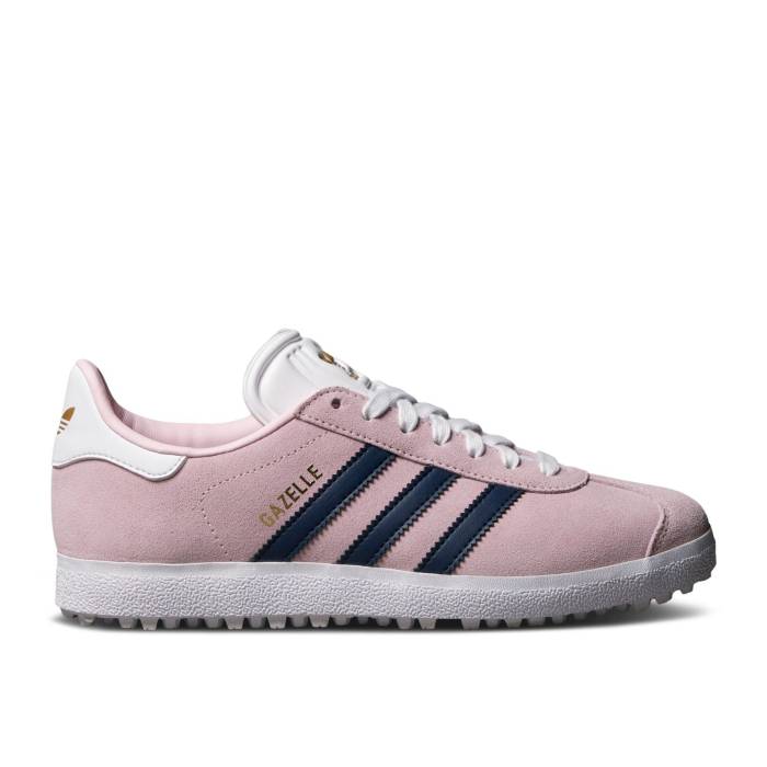 アディダス Adidas 【 Wmns Gazelle Spikeless Golf \u0027Clear Pink Night Indigo\u0027 Women Clear Pink/Night Indigo/Cloud White 】 ガゼル golf ゴルフ pink サクラ色 ナイト爵 レディース pink サクラ色 ナイト爵 藍色・インディゴ 白いこと ホ
