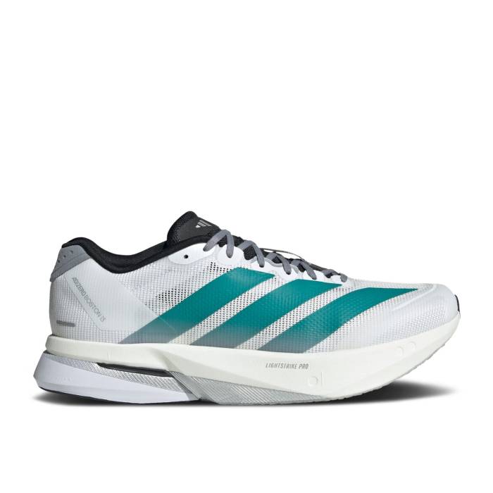 アディダス Adidas 【 Adizero Boston 13 \u0027White Pure Teal\u0027 Men Cloud White/Pure Teal/Grey 】 アディゼロ 豆の町 13 サー青少年 純一無雑 メンズ 白いこと 白いこと 純一無雑 薄墨色 薄墨色 メンズ靴-靴
