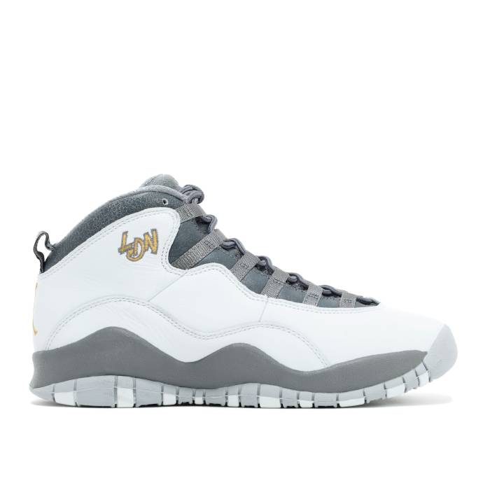 ナイキ エアジョーダン Air Jordan 【 Jordan 10 Retro Bg \u0027London\u0027 Youth Pure Platinum/Metallic Gold-Dark Grey 】 レトロ お坊っちゃん キッズ 純一無雑 Platinum プラチナム 薄墨色 薄墨色
