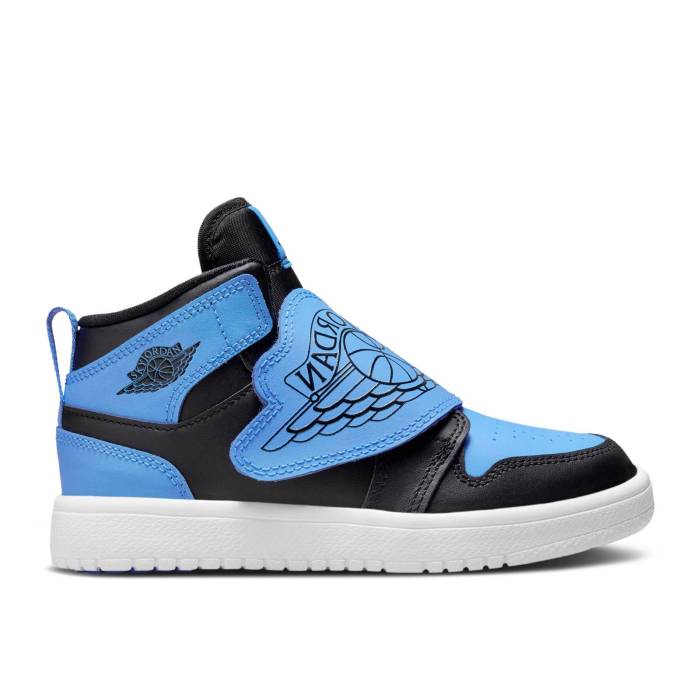 ナイキ　エアジョーダン Air Jordan 【 Sky Jordan 1 Ps 'University Blue' Youth Black/University Blue/White 】 スカイ ジュニア キッズ 黒色 ブラック 青色 ブルー 白色 ホワイト｜スニケス 27,375円