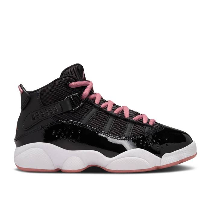 ナイキ エアジョーダン Air Jordan 【 Jordan 6 Rings Ps \u0027Black Rust Pink\u0027 Youth Black/White/Anthracite/Rust Pink 】 輪っか お坊っちゃん キッズ 黒いこと 黒いこと 白いこと 白いこと pink さくら色