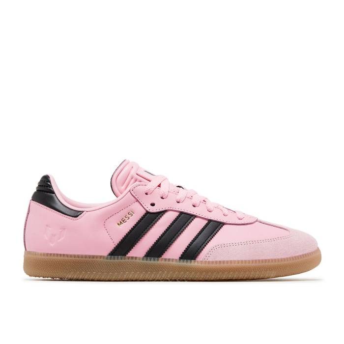 アディダス Adidas 【 Lionel Messi X Samba Inter Miami Cf - Debossed Home Kit Men Light Pink/Core Black/Gum 】 サンバ マイアミ メンズ pink ピンク コア 黒色 ブラック