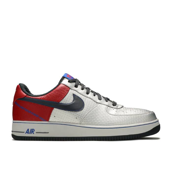ナイキ Nike 【 Air Force 1 Premium 07 Jones \u0027Original Six\u0027 Men Metallic Silver/Anthracite-Varsity Red 】 Premium 割り増し金 メンズ Silver しろがね色・しろがね色 Red 赤・赤いこと