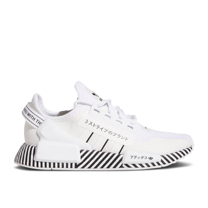 アディダス Adidas 【 Nmd_R1 V2 J \u0027Dazzle Pack - Cloud White\u0027 Youth Cloud White/Core Black/Cloud White 】 お坊っちゃん キッズ 白いこと 白いこと 中核グループ 黒いこと 黒いこと