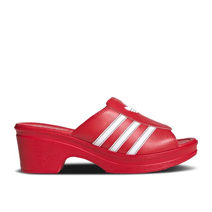 アディダス Adidas 【 Lotta Volkova X Wmns Trefoil Logo Mule \u0027Red\u0027 Women Red/Salt 】 トレフォイル ロゴタイプ レディース Red 赤・赤いこと