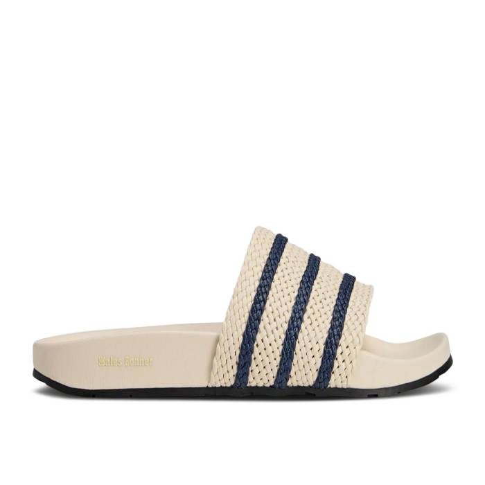 アディダス Adidas 【 Wales Bonner X Adilette Slides \u0027Wonder White Night Indigo\u0027 Men Wonder White/Wonder White/Night Indigo 】 アディレッタ 白いこと 白いこと ナイト爵 メンズ 白いこと 白いこと ナイト爵 藍色・インディゴ