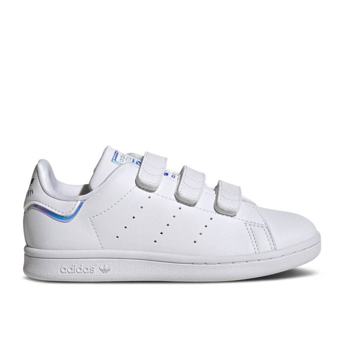 アディダス Adidas 【 Stan Smith Cf C 'White Iridescent Outline' Youth Cloud White/Cloud White/Core Black 】 ジュニア キッズ 白色 ホワイト コア 黒色 ブラック|スニケス