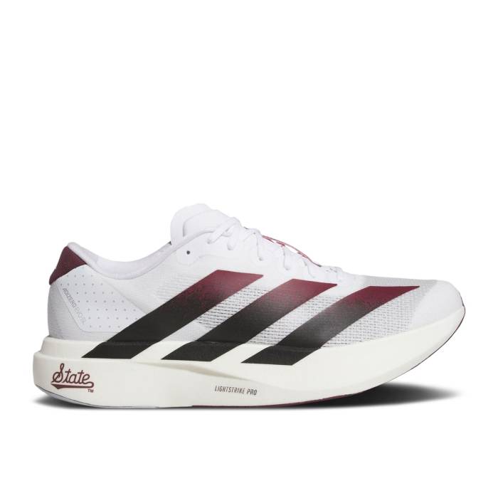 アディダス Adidas 【 Ncaa X Adizero Evo Sl Mississippi Men Footwear White/Core Black/Team Maroon 】 アディゼロ メンズ 白色 ホワイト コア 黒色 ブラック Team チーム マルーン