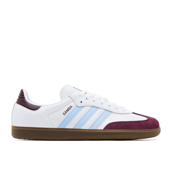 アディダス Adidas 【 Aston Villa Fc X Samba 'Home Kit' Men Footwear White/Maroon/Glow Blue 】 サンバ メンズ 白色 ホワイト マルーン 青色 ブルー