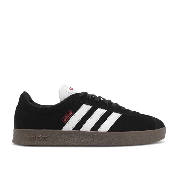 アディダス Adidas 【 Vl Court Classic \u0027Black White Gum\u0027 Men Core Black/Cloud White/Better Scarlet 】 厚地の外套 古典派音楽 白いこと 白いこと メンズ 中核グループ 黒いこと 黒いこと 白いこと 白いこと
