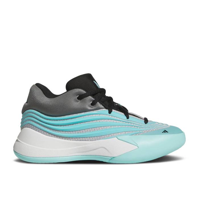 アディダス Adidas 【 Dame X J \u0027Flash Aqua\u0027 Youth Flash Aqua/Core Black/Grey Two 】 お坊っちゃん キッズ アクア 中核グループ 黒いこと 黒いこと 薄墨色 薄墨色
