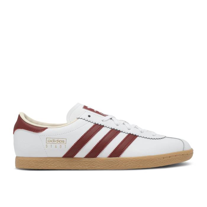 アディダス Adidas 【 Stadt 'Cream Collegiate Burgundy' Men Cream White/Collegiate Burgundy/Gum 】 メンズ クリーム 白色 ホワイト ワイン色・バーガンディー