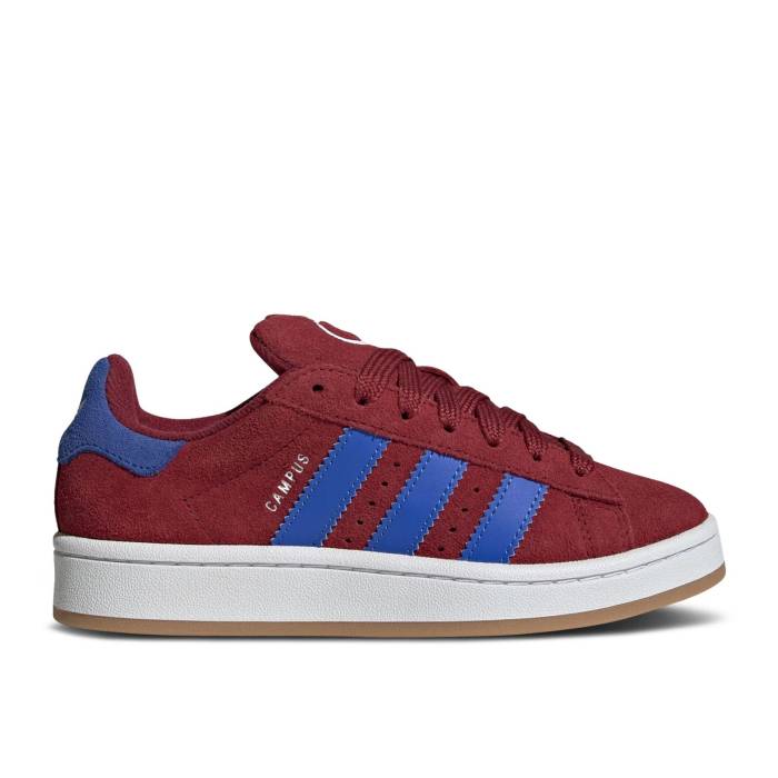 アディダス Adidas 【 Campus 00S J \u0027Noble Maroon Hi Res Blue\u0027 Youth Noble Maroon/Hi-Res Blue/Cloud White 】 校庭 マルーン お坊っちゃん キッズ マルーン 青碧 青碧 白いこと 白いこと