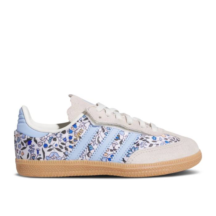 アディダス Adidas 【 Liberty London X Samba Og Comfort Closure El C \u0027Floral - Blue\u0027 Youth Blue/Off White/Gum 】 サンバ お坊っちゃん キッズ 青碧 青碧 白いこと 白いこと