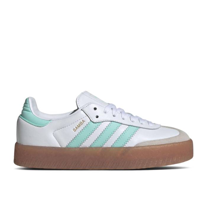 アディダス Adidas 【 Sambae J \u0027Cloud White Mint\u0027 Youth Cloud White/Clear Mint/Gold Metallic 】 白いこと 白いこと お坊っちゃん キッズ 白いこと 白いこと ゴールド