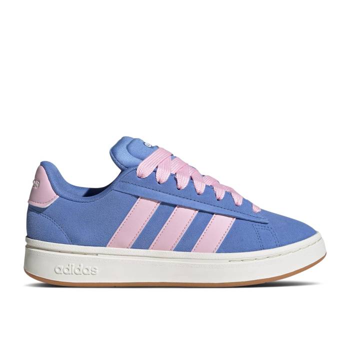 アディダス Adidas 【 Wmns Grand Court Alpha \u0027Blue Fusion Clear Pink\u0027 Women Blue Fusion/Clear Pink/Gum 】 地びた 厚地の外套 アルファ Fusion 核融合反応 レディース 青味 青み Fusion 核融合反応 pink サクラ色