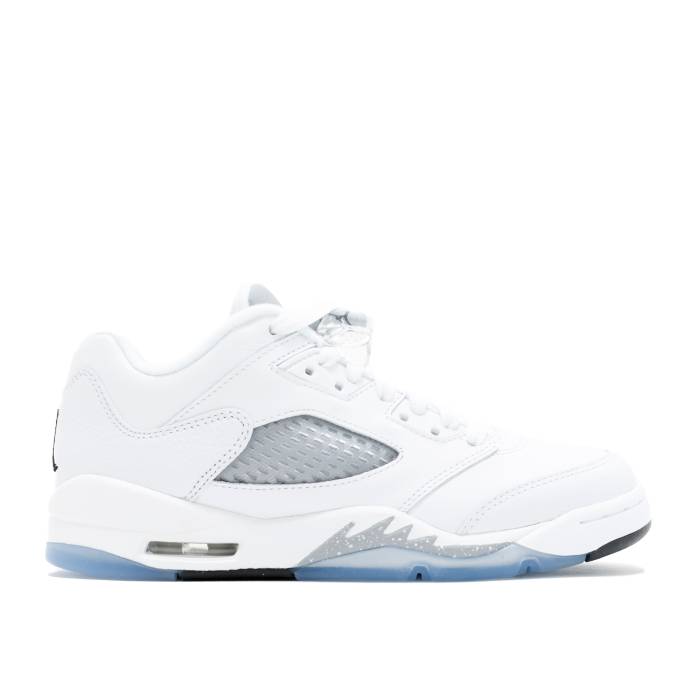 ナイキ エアジョーダン Air Jordan 【 Jordan 5 Retro Low ガウス \u0027White Wolf Grey\u0027 Youth White/Wolf Grey 】 レトロ お坊っちゃん キッズ 白いこと 白いこと 薄墨色 薄墨色