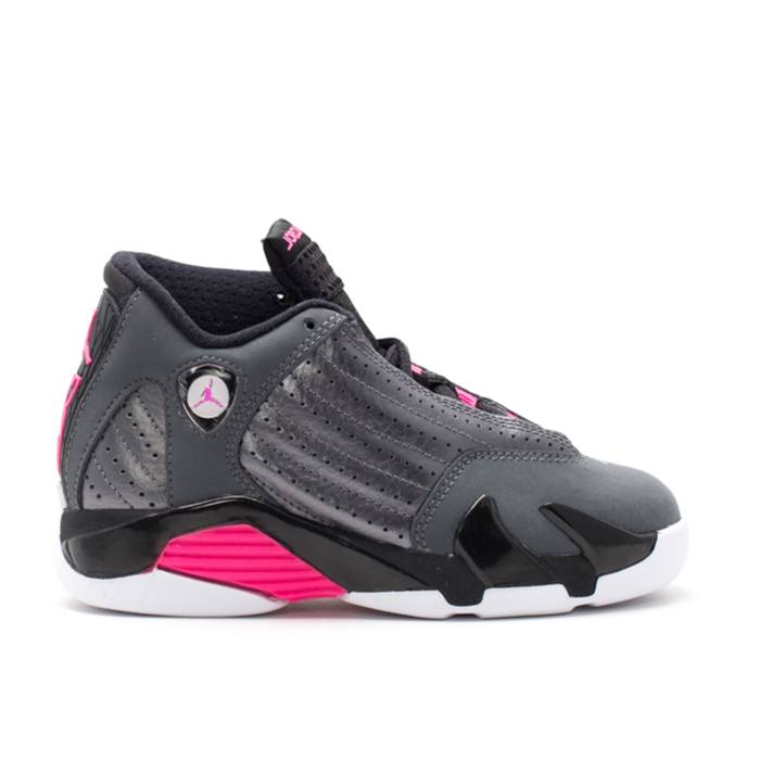 ナイキ エアジョーダン Air Jordan 【 Jordan 14 Retro Gp \u0027Hyper Pink\u0027 Youth Metallic Dark Grey/Hyper Pink/Black/White 】 レトロ お坊っちゃん キッズ 薄墨色 薄墨色 pink さくら色 黒いこと 黒いこと 白いこと 白いこと