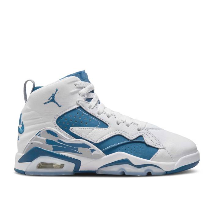 ナイキ エアジョーダン Air Jordan 【 Jordan Mvp ガウス \u0027Industrial Blue\u0027 Youth White/Wolf Grey/Industrial Blue 】 お坊っちゃん キッズ 白いこと 白いこと 薄墨色 薄墨色 青碧 青碧
