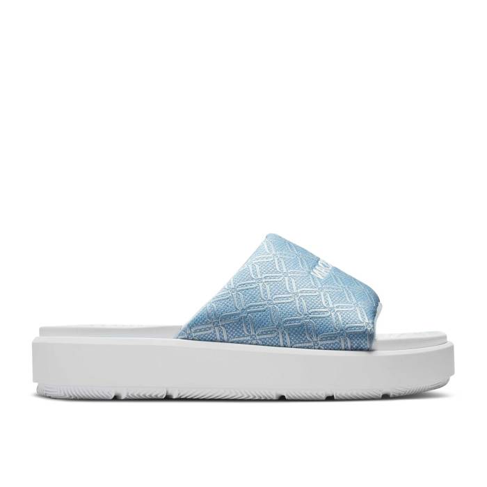 ナイキ エアジョーダン Air Jordan 【 Wmns Jordan Sophia Slide \u0027Blue Beyond\u0027 Women Blue Beyond/Light Armory Blue/Gum Light Brown/White 】 Slide サンダル レディース 青み 青色 赤銅色 赤銅色 白いこと 白いこと