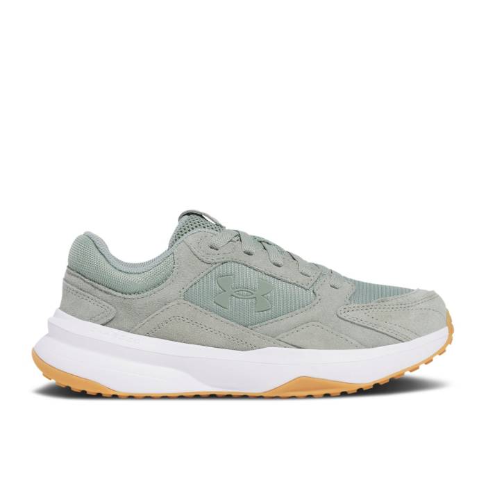 アンダーアーマー Under Armour 【 Wmns Charged Edge Suede \u0027Silica Green\u0027 Women Silica Green/White 】 スエード・スウェード レディース green 緑・緑であること 白いこと 白いこと