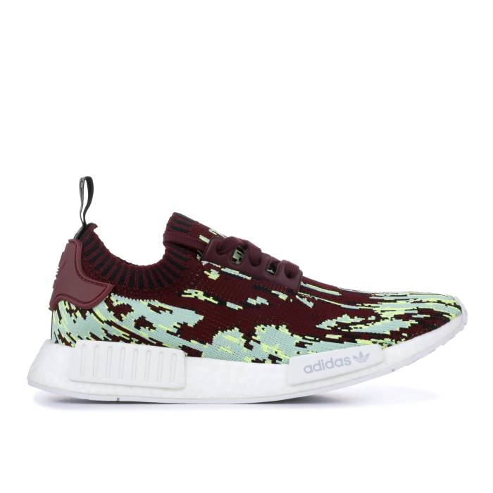 アディダス Adidas 【 Sneakersnstuff X Nmd_R1 Primeknit Datamosh 2.0 Men Maroon/Core Black/Blush Green 】 メンズ マルーン コア 黒色 ブラック green 緑・グリーン