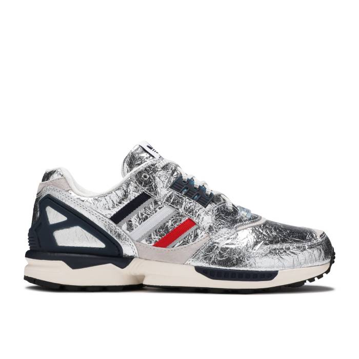 アディダス Adidas 【 Concepts X Zx 9000 \u0027A-Zx Series - Boston Marathon\u0027 Men Silver Metallic/Scarlet/Collegiate Navy 】 続きもの 豆の町 メンズ Silver しろがね色・しろがね色 紺色 米国海軍