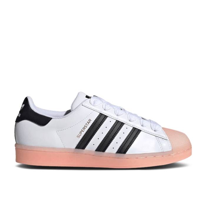 アディダス Adidas 【 Wmns Superstar Rubber Shelltoe - Coral Women Cloud White/Core Black/Haze Coral 】 Superstar スーパースター レディース 白色 ホワイト コア 黒色 ブラック