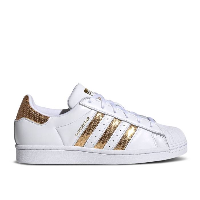 アディダス Adidas 【 Wmns Superstar 'White Gold Sequins' Women Cloud White/Gold Metallic/Cloud White 】 Superstar スーパースター ゴールド レディース 白色 ホワイト ゴールド