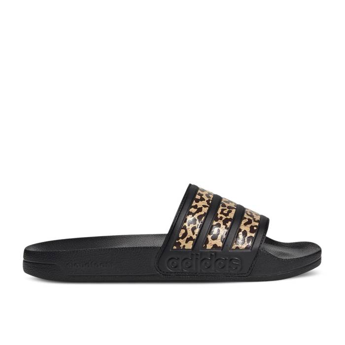 アディダス Adidas 【 Hirocoledge X Wmns Adilette Shower Slide 'Takahashi Hiroko - Black Leopard' Women Core Black/Core Black/Core Black 】 アディレッタ Slide サンダル 黒色 ブラック レディース コア 黒色 ブラック