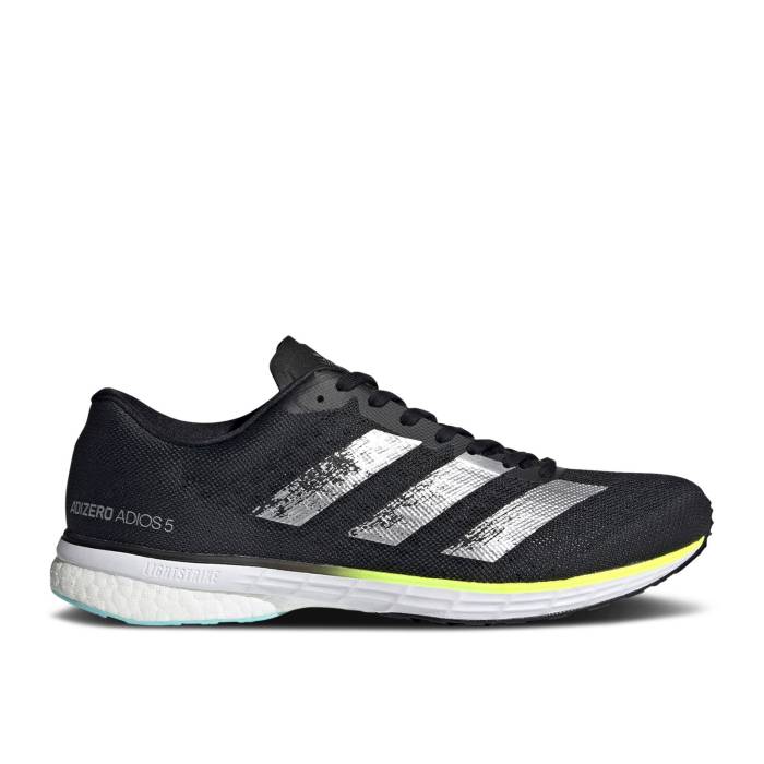 アディダス Adidas 【 Adizero Adios 5 'Black Silver Metallic' Men Core Black/Silver Metallic/Solar Yellow 】 アディゼロ アディオス Silver 銀色・シルバー メンズ コア 黒色 ブラック Silver 銀色・シルバー yellow 黄色