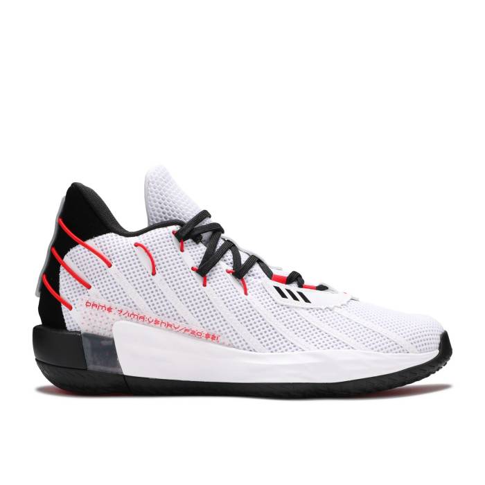 アディダス Adidas 【 Dame 7 'Cloud White' Men Cloud White/Core Black/Scarlet 】 メンズ 白色 ホワイト コア 黒色 ブラック|スニケス