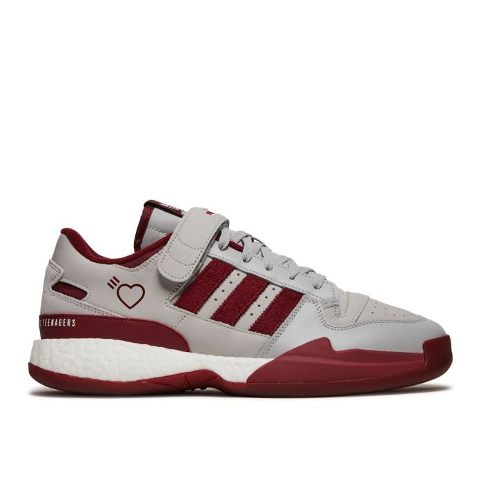 アディダス Adidas 【 Human Made X Forum Low 'Grey Burgundy' Men Grey Two/Collegiate Burgundy/Core Black 】 フォーラム メンズ 灰色 グレー ワイン色・バーガンディー コア 黒色 ブラック