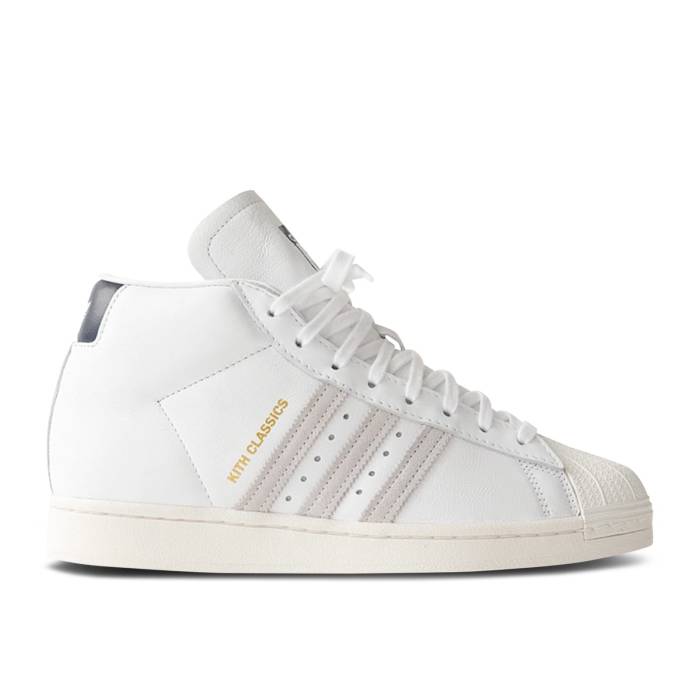 アディダス Adidas 【 Kith X Pro Model 'Classics Program' Men White/Collegiate Blue/Gold 】 プロ メンズ 白色 ホワイト 青色 ブルー ゴールド|スニケス