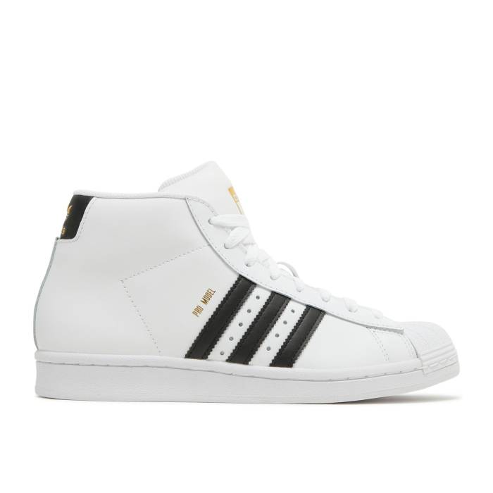 アディダス Adidas 【 Pro Model J White Black Youth Cloud White/Core Black/Gold Foil 】 プロ ジュニア キッズ 白色 ホワイト コア 黒色 ブラック ゴールド