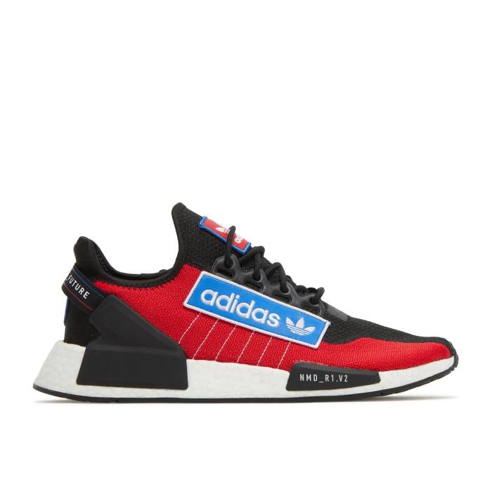 アディダス Adidas 【 Nmd_R1 V2 'Logo Patch - Team Power Red' Men Core Black/Team Power Red/Blue 】 Team チーム Power パワー メンズ コア 黒色 ブラック Team チーム Power パワー Red 赤・レッド 青色 ブルー