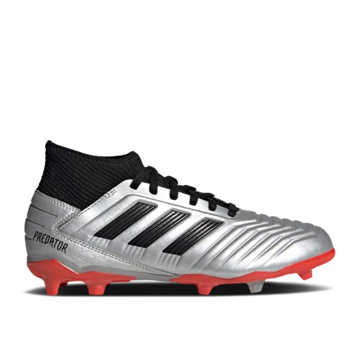 アディダス Adidas 【 Predator 19.3 Fg J ilver Metallic Red Youth Silver Metallic/Core Black/Hi-Res Red 】 プレデター ジュニア キッズ Silver 銀色・シルバー コア 黒色 ブラック Red 赤・レッド