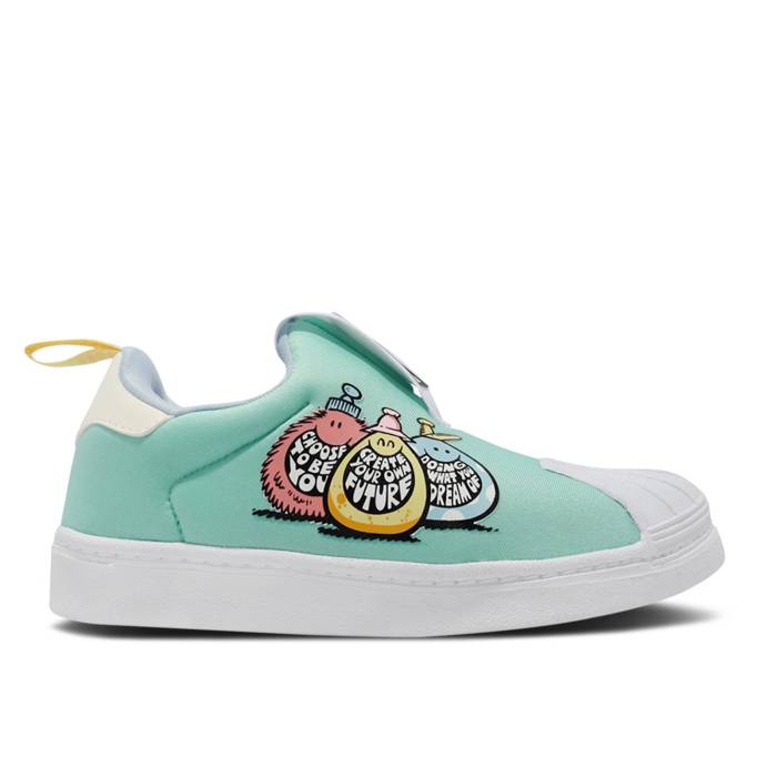 アディダス Adidas 【 Kevin Lyons X Superstar 360 Little Kid Create Your Own Future Youth Radiant Aqua/Radiant Aqua/Cloud White 】 ケビン Superstar スーパースター ジュニア キッズ アクア 白色 ホワイト